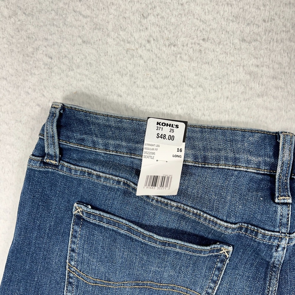 Lee Women's Jeans 16 (35x31) Regular Fit Mid Rise Straight Leg Blue Denim - Picture 3 of 12